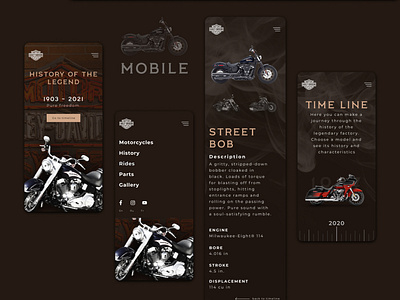 Mobile design for Harley Davidson bikes