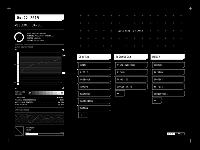 Sci-fi Startpage Concept cyber cyber punk sci fi sketch app start page startpage ui design web
