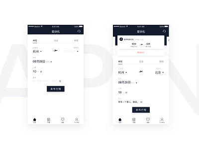 APIN APP app city date flight ticket ui