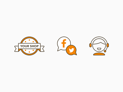 AfterShip Features Icons aftership badge facebook help icon illustration media shop social twitter ui vector
