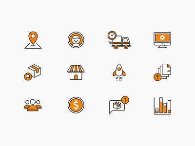 AfterShip Icons aftership analytic avatar icon illustration notification search shop team track ui upload