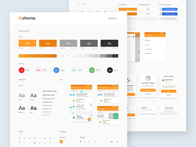 AfterShip - UI Style Guide (Android) aftership android app interface kit mobile style guide styleguide ui ui style ux web