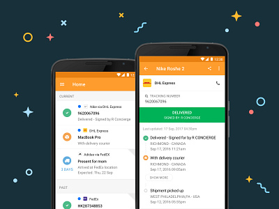 AfterShip Android app - Main page & shipment details page
