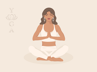 Woman in lotus position. Vector illustration.