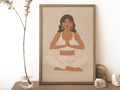 Woman in a lotus position. Vector illustration. adobe illustrator asana beauty salon faceless flat illustration lotus poster vector yoga