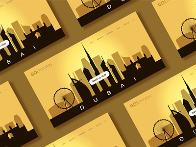 Silhouette of Dubai for car rental website, vector illustration