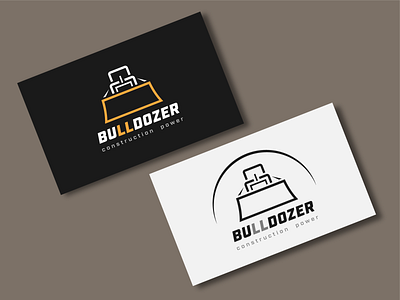 Logo for construction technics rental company on business cards adobe illustrator branding building bulldozer business card car construction construction company illustration logo rental technics trucks vector