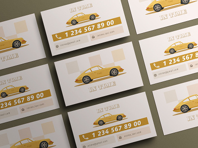 Retro business card for taxi adobe illustrator auto automobile branding business card car design engine logo motor retro service silhouette sport car taxi vector yellow car