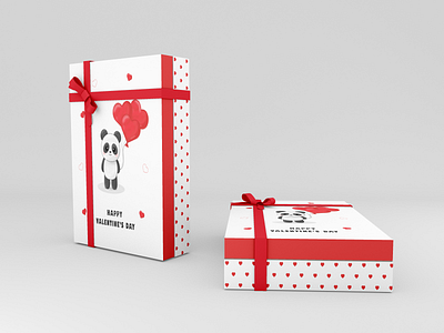 Illustrations set for gift box for Valentine's Day