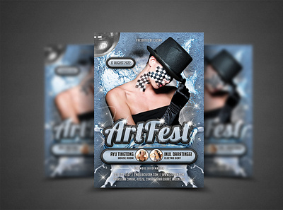 Art Fest Flyer Template abstract advertising art background banner brochure card celebration club colored concert cover creative dance decoration design disco dj electro