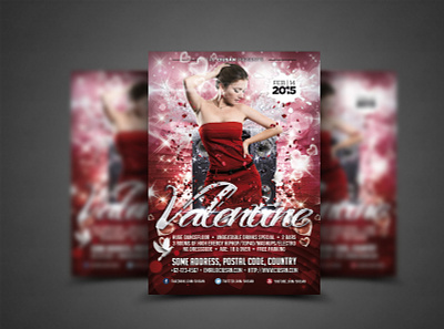 Valentine Flyer Template 14 advertising background banner beautiful brochure card celebration club day decoration design discount element event february feeling flyer gift