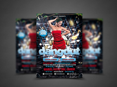 Dangdut Flyer Template abstract advertising art background banner bright brochure card club color colorful concept concert cover dance decoration design disco element