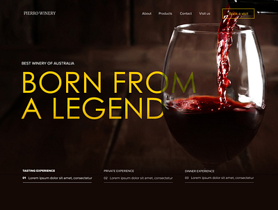 Wine - Hero Section design herosection ui web designer webdesigner wine