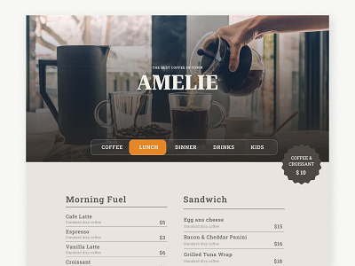 Menu restaurant coffee design menu restaurant restaurant ui web designer webd webdesigner webflow