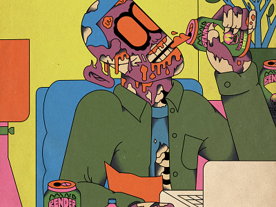 Facebook Campus | Illustrated Campaign | All-Nighter Zombie