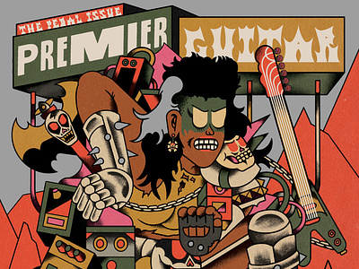 Premier Guitar Magazine | Illustrated Cover character illustration colorful illustration illustrated campaign illustrated character music illustration