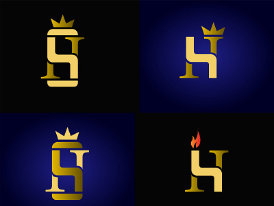 letter HS logo design