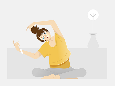 yoga character characters design illustration people retro style styletest vector