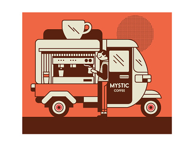 Mystic coffee coffee flat white hipster take aways vector