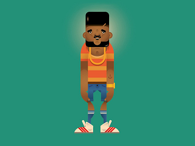 City guy afro character dude hiphop man rap vector