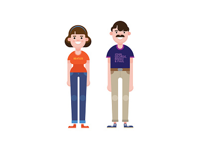 the beatles fans character cool couple hipsters millennials