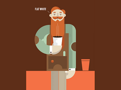 Flat white Friday coffee flat white hipster take aways vector
