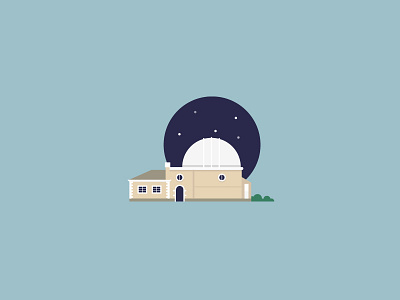 Obz building illustration observatory stars vector
