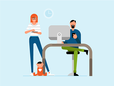 Family baby character characters connected dad design family father ipad mom people vector