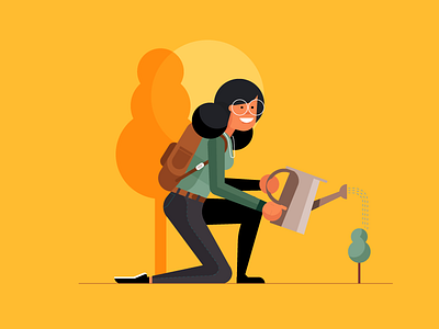 plant characters hr office people retro style styletest ui ux website workforce