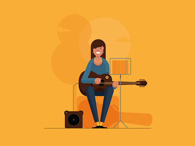 Busking characters hr office people retro style styletest ui ux website workforce