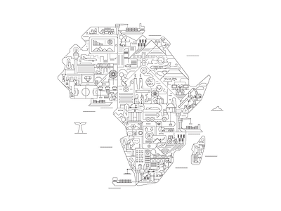africa editorial map concept conceptual editorial magazine vector