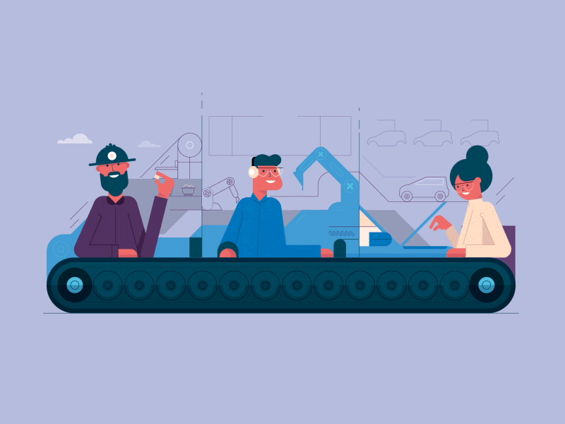 Assembly line by JONES&CO on Dribbble