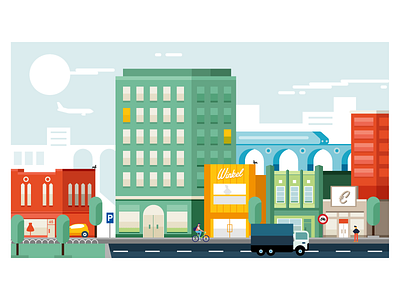 Cityscape characters hr office people retro style styletest ui ux website workforce