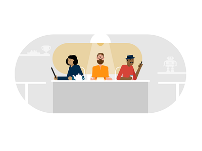 Alone characters hr office people retro style styletest ui ux website workforce