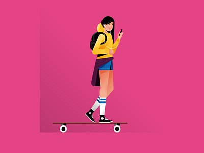 Skater characterdesign characters coffee cool hipster office people skate skateboard skater