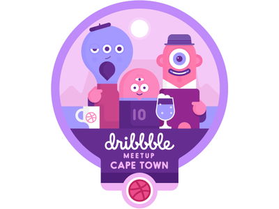 Dribbble Meetup Badge Oct 18 alien capetown characters dribbble friends meetup people vector