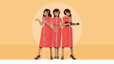 trio characters illustration people retro style styletest