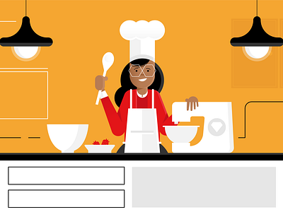 sneak peak baking character characters kitchen people retro style ux vector