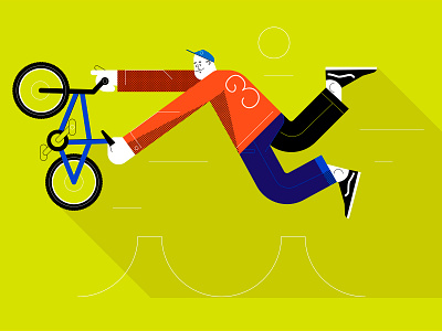 BMX characters design office people retro styletest vector
