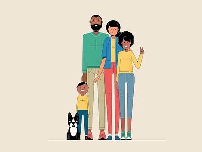 family characters illustration people retro style styletest website