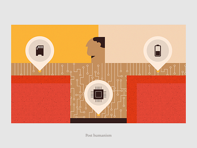 post human characters people retro style styletest vector