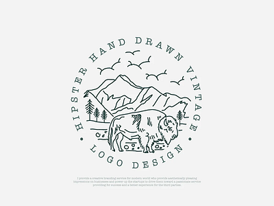 Vintage hand drawn logo design service