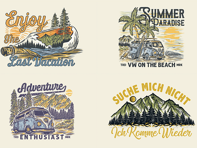 Hand drawn vintage retro outdoor design logo services