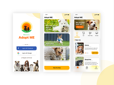 Adopt ME concept adoption dog ui ux design