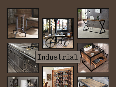 Industrial Furniture Mood Board branding collage design mood board