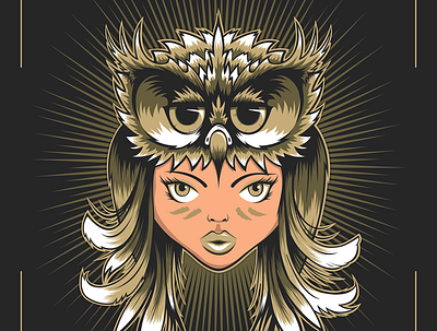 FREE BIRD apparel design character design girl illustration nft owl poster design print design vector