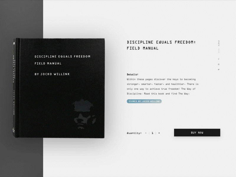 Jocko Podcast Redesign book checkout dark ecommerce interaction layout motion ui ux