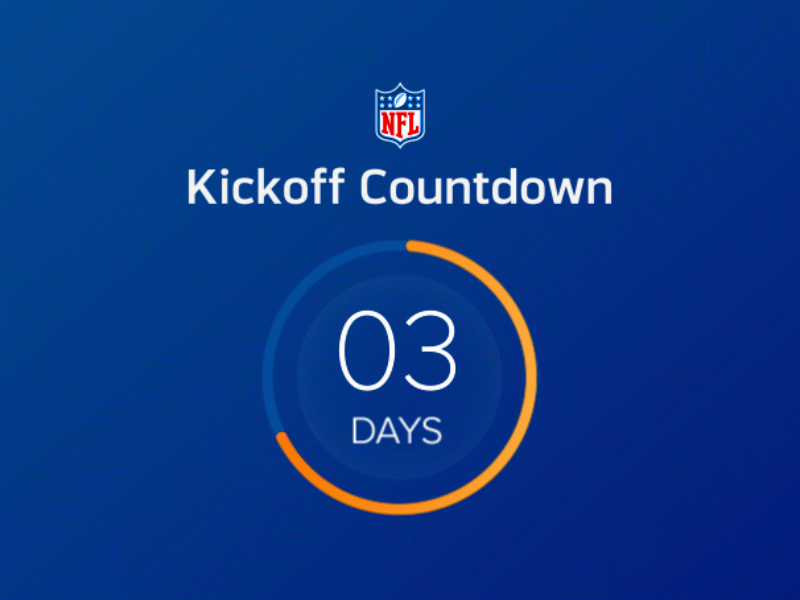 NFL Countdown Animation count counter dashboard down football nfl sports team ui ux