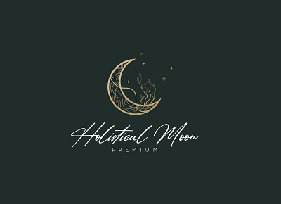 holistical moon-Minimal logos brand identity branding design graphic design illustration illustrator logo logo designer logos minimal minimal logo minimal moon logo moon logos vector