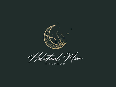 holistical moon-Minimal logos brand identity branding design graphic design illustration illustrator logo logo designer logos minimal minimal logo minimal moon logo moon logos vector
